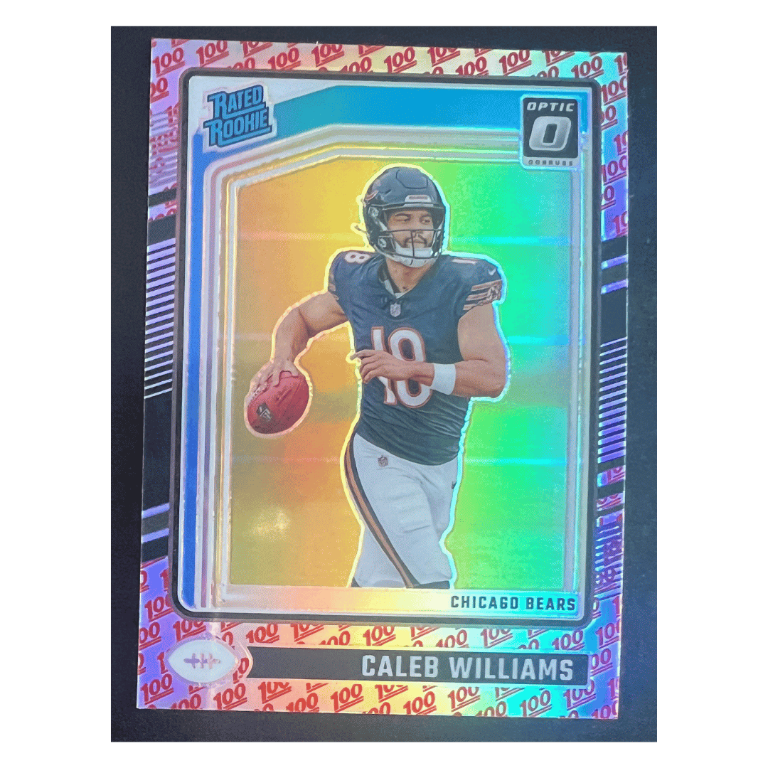 Caleb Williams 2024 Panini Donruss Optic Rated Rookie One Hundred Prizm SSP Card #201 - Front