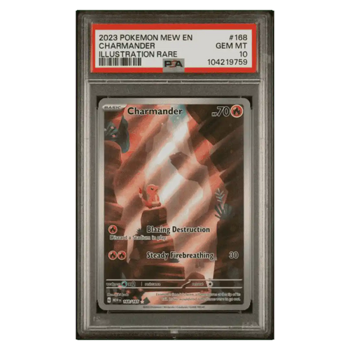Charmander PSA 10 2023 Pokemon Mew Illustration Rare Card #168 - Front