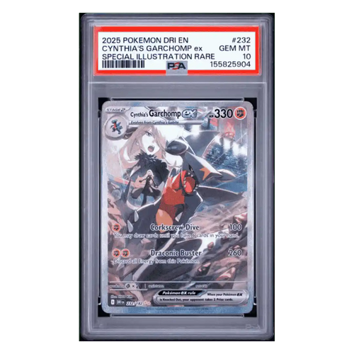 Cynthia's Garchomp ex PSA 10 2025 Pokemon Destined Rivals Special Illustration Rare Card #232 - Front