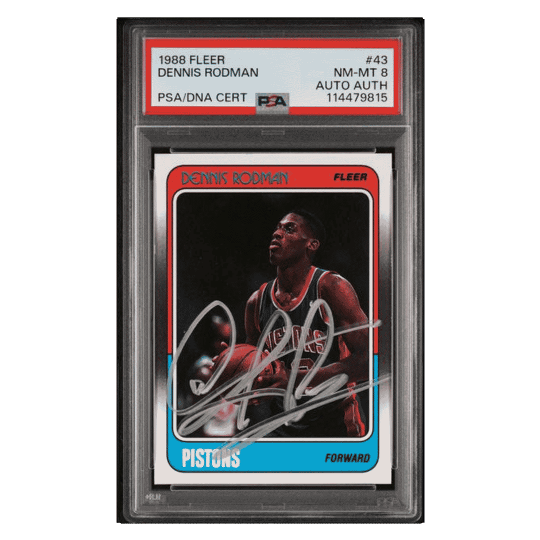 Dennis Rodman 1988 Fleer Autographed Card #43 - Front