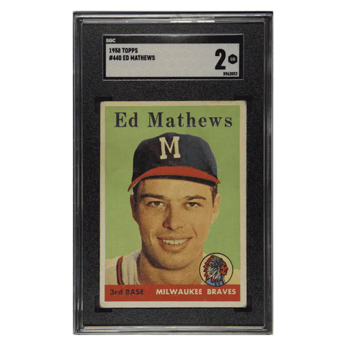 Ed Mathews SGC 2 1958 Topps Card #440 - Front