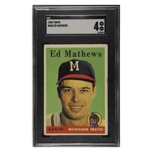 Ed Mathews SGC 4 1958 Topps Card #440 - Front