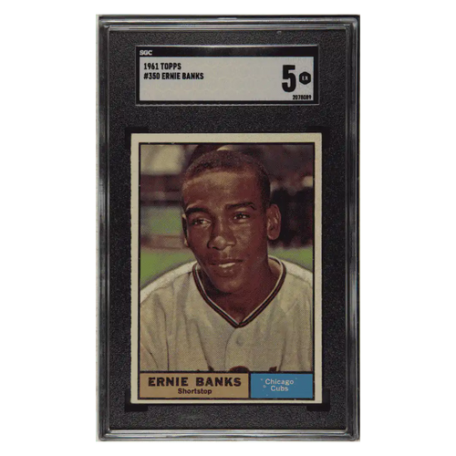 Ernie Banks SGC 5 1961 Topps Card #350 - Front