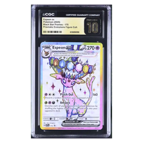 Espeon ex CGC 10 2025 Pokemon Prismatic Evolutions Figure Collection Black Star Promos Card #175 - Front