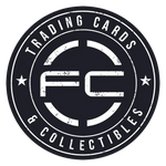 
Close-up of the white FanCave Trading Cards & Collectibles FC circle logo screen print