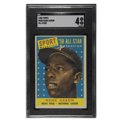 Hank Aaron SGC 4 1958 Topps All-Star Card #488 - Front