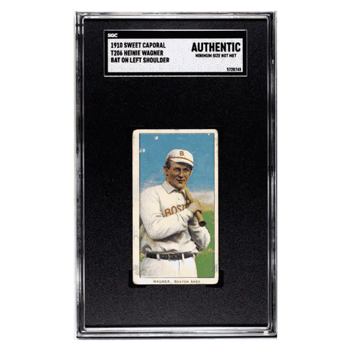 Heinie Wagner SGC A 1910 Sweet Caporal Bat On Left Shoulder Card #T206 - Front
