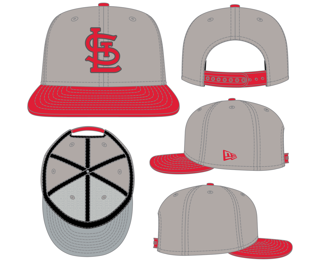 St Louis Cardinals Batting Practice New Era Grey/Red 9FIFTY Adjustable Snapback Hat