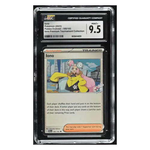 Iono CGC 9.5 2023 Pokemon Paldea Evolved Iono Premium Tournament Collection Card #185/193 - Front