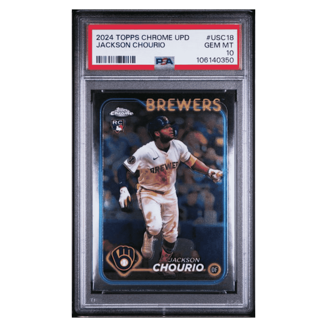 Jackson Chourio PSA 10 2024 Topps Chrome Update Rookie RC Card #USC10 - Front