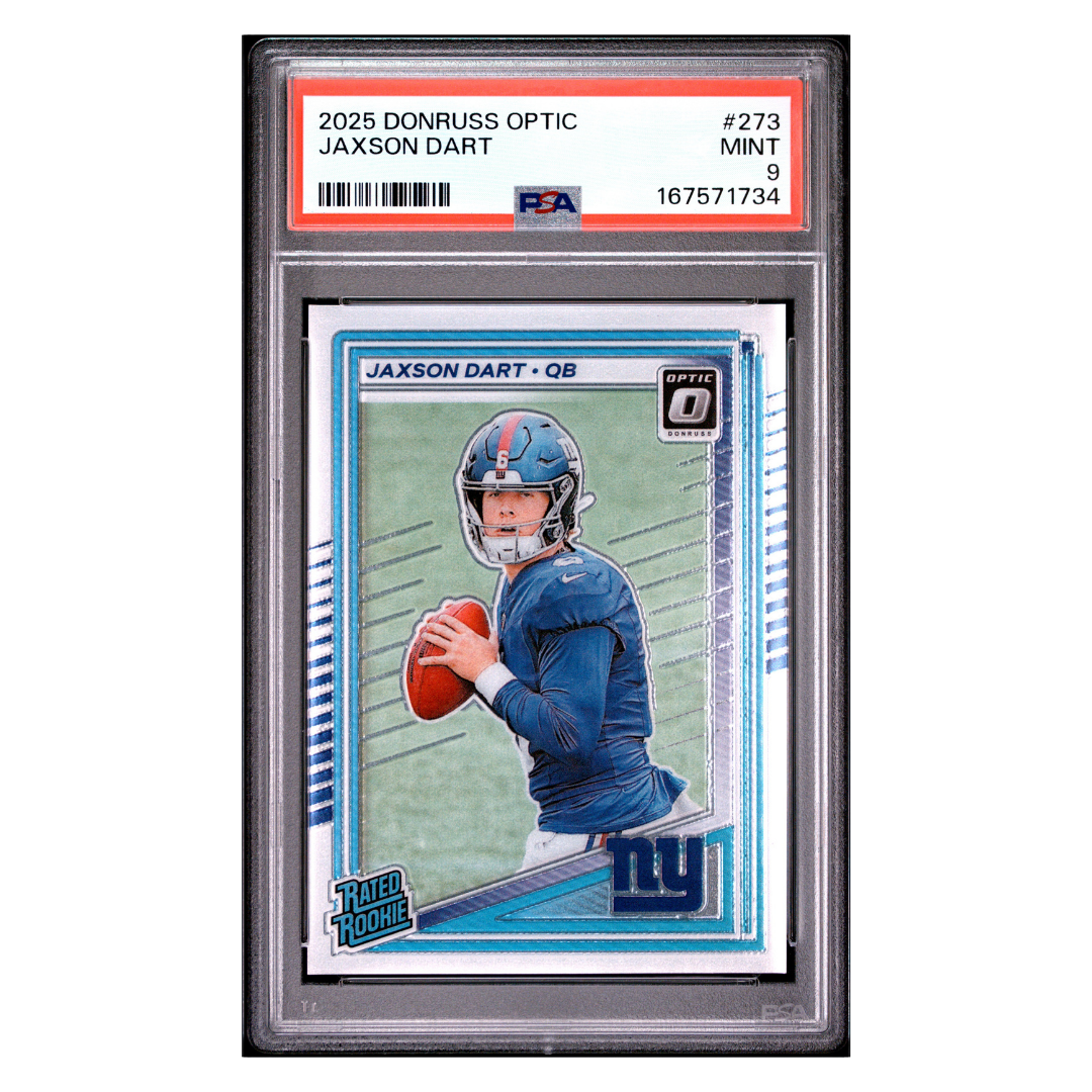 Jaxson Dart PSA 9 2025 Panini Donruss Optic Rated Rookie Card #273 - Front
