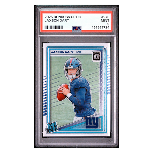 Jaxson Dart PSA 9 2025 Panini Donruss Optic Rated Rookie Card #273 - Front