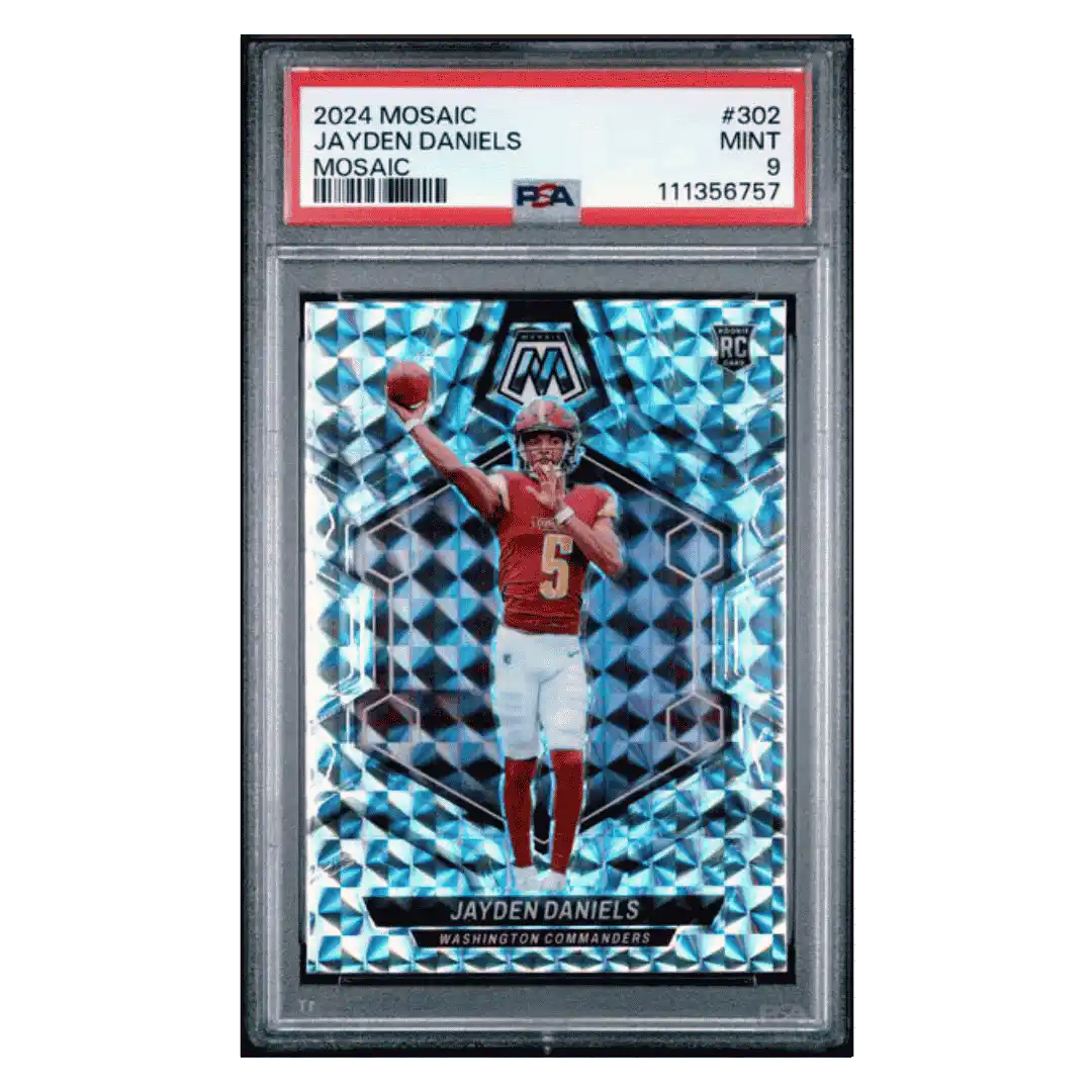 Jayden Daniels PSA 9 2024 Panini Mosaic Rookie RC Card #302 - Front