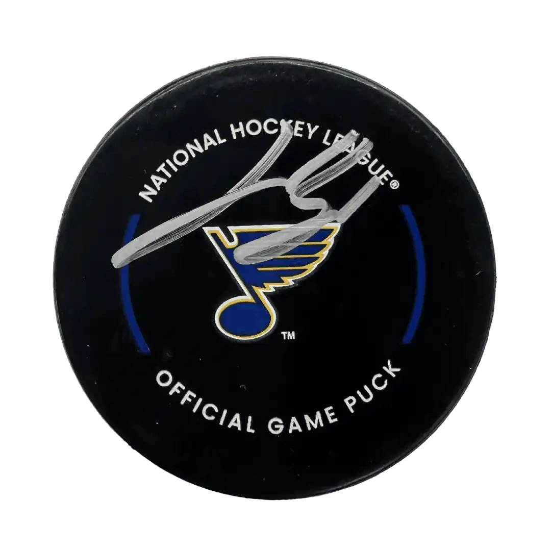 Jimmy Snuggerud St. Louis Blues Autographed Official Game Puck, Fanatics COA