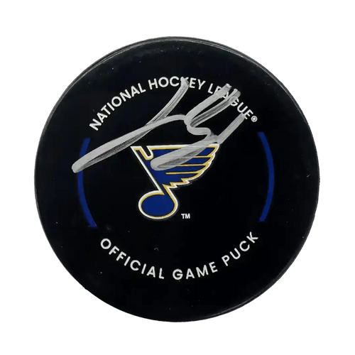 Jimmy Snuggerud St. Louis Blues Autographed Official Game Puck, Fanatics COA