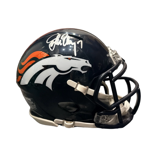 John Elway signed Denver Broncos mini helmet - Grail Chase Mini Helmet, Fan Cave Signature Vault