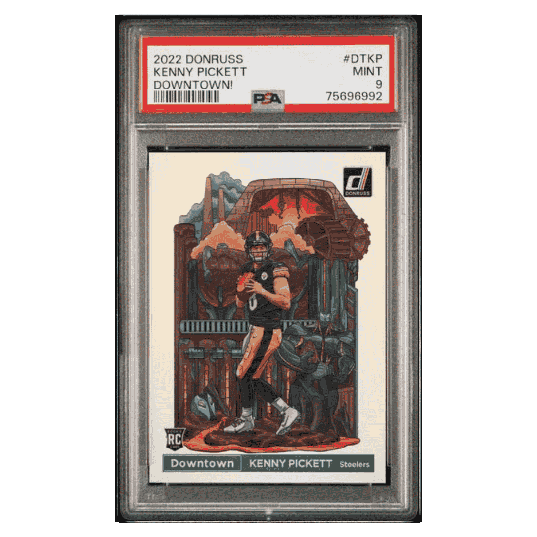 Kenny Pickett PSA 9 2022 Panini Donruss Downtown! Rookie RC Card #DTKP - Front