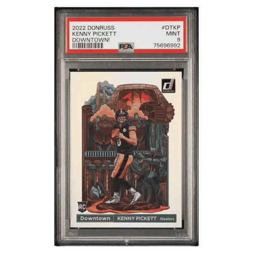 Kenny Pickett PSA 9 2022 Panini Donruss Downtown! Rookie RC Card #DTKP - Front