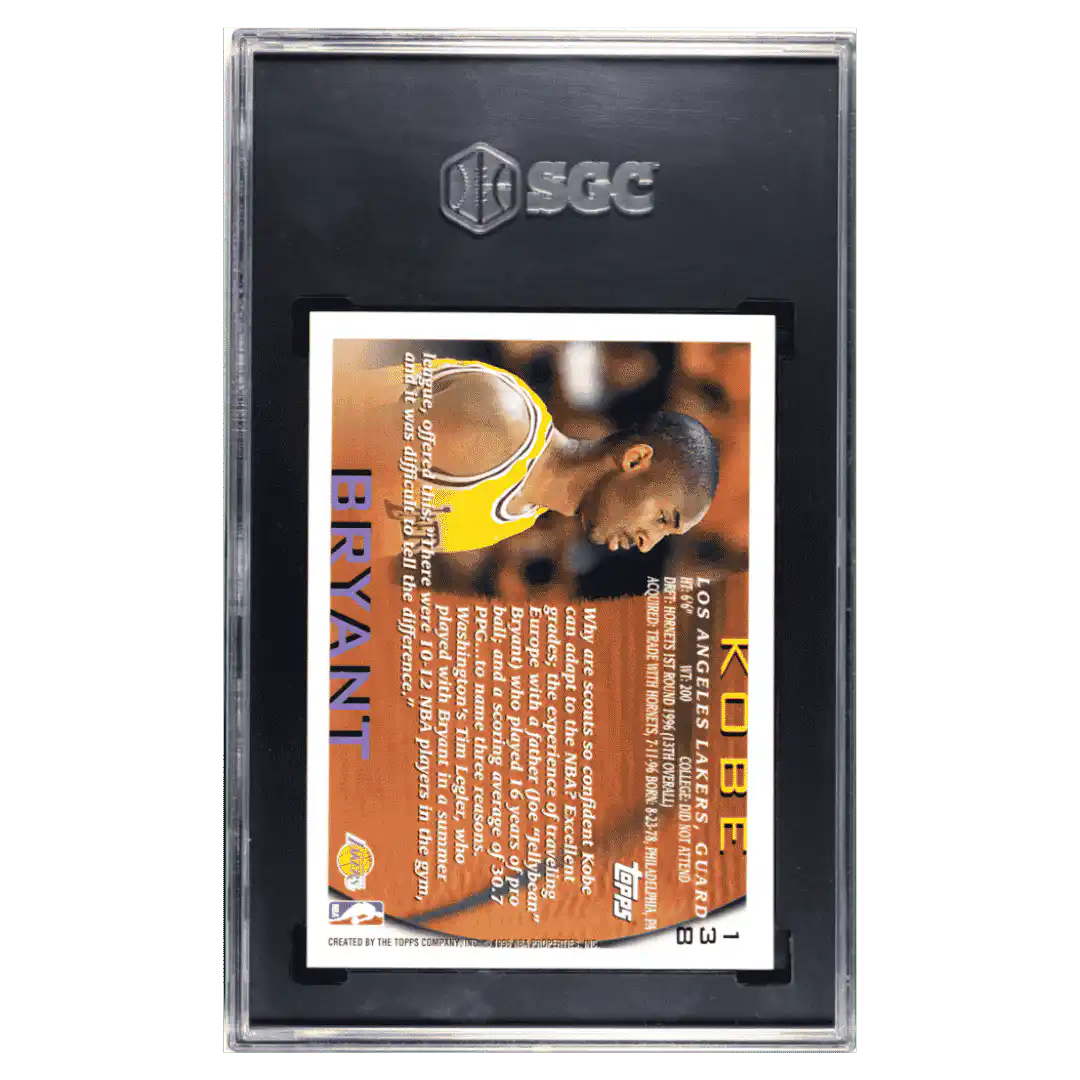 Kobe Bryant SGC 8 1996-97 Topps Card #138 - Back