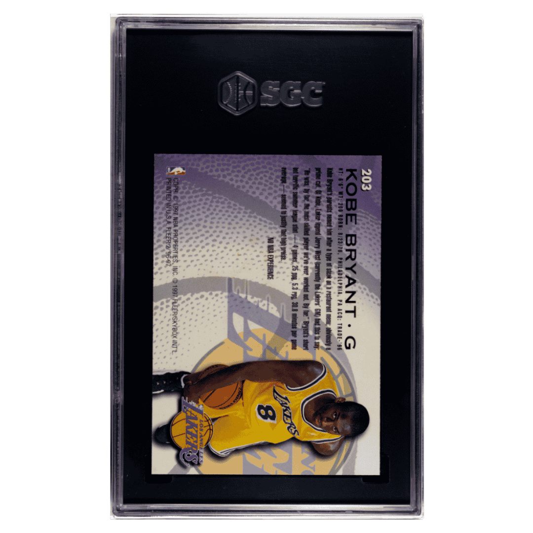 Kobe Bryant SGC 9 1996-97 Fleer Card #203 - Back