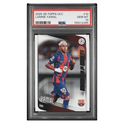 Lamine Yamal PSA 10 2025-26 Topps UEFA Club Competitions Card #10 - Front