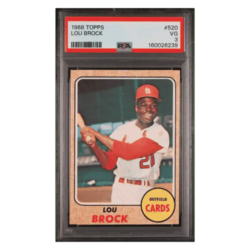 Lou Brock PSA 3 1968 Topps Card #520 - Front