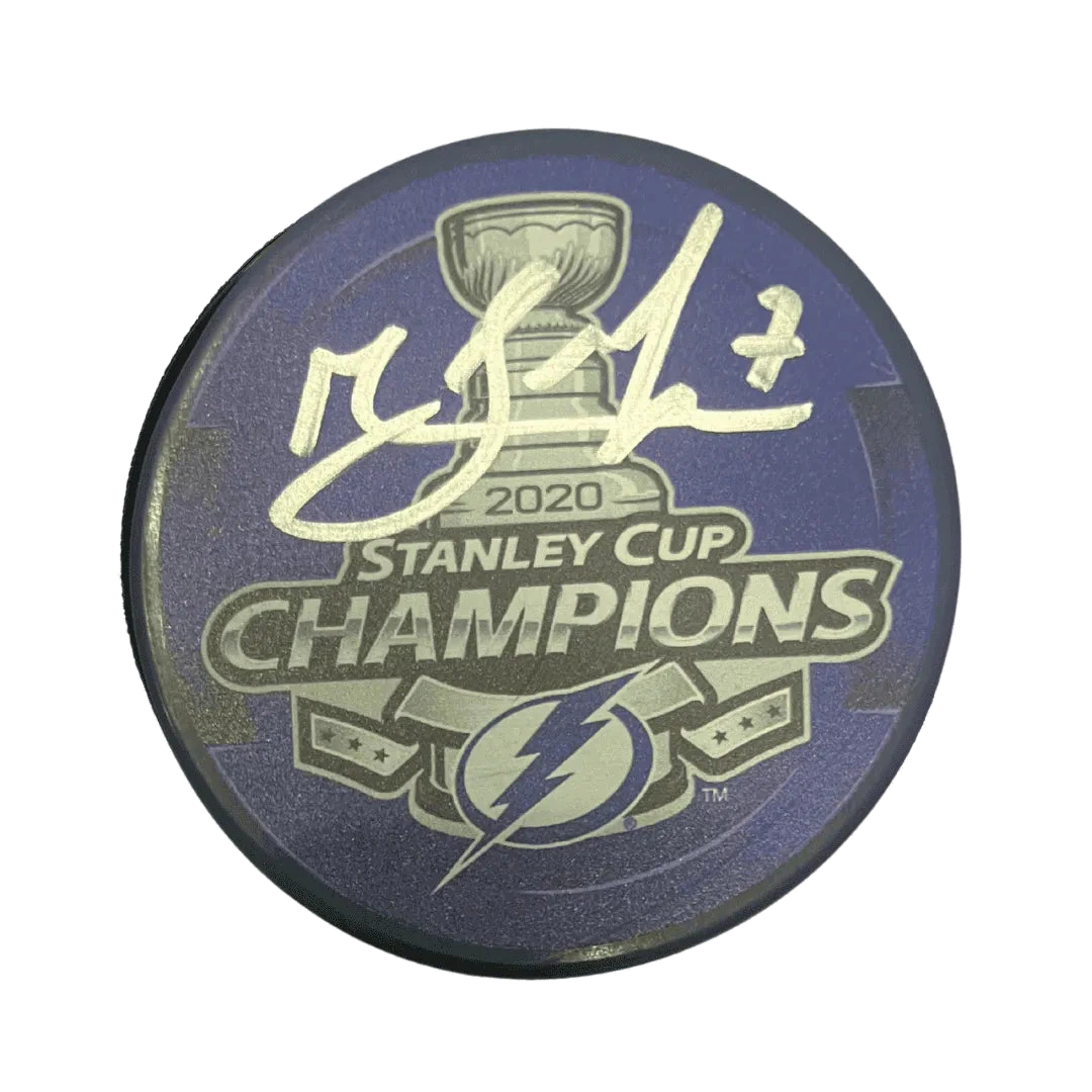 Mathieu Joseph Tampa Bay Lightning Autographed 2020 Stanley Cup Champions Puck, Fan Cave COA