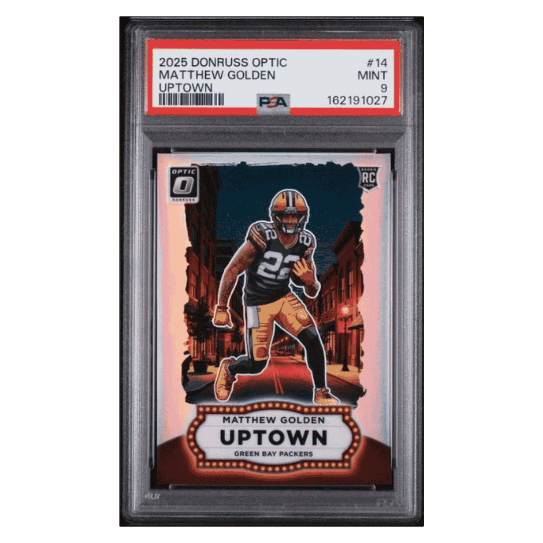 Matthew Golden PSA 9 2025 Panini Donruss Optic Uptown Rookie RC Card #14 - Front
