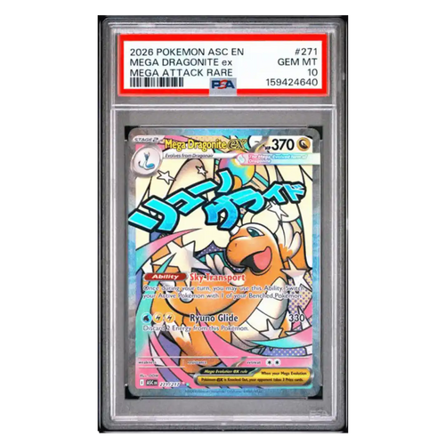 Mega Dragonite ex PSA 10 2026 Pokemon Ascended Heroes Mega Attack Rare #271