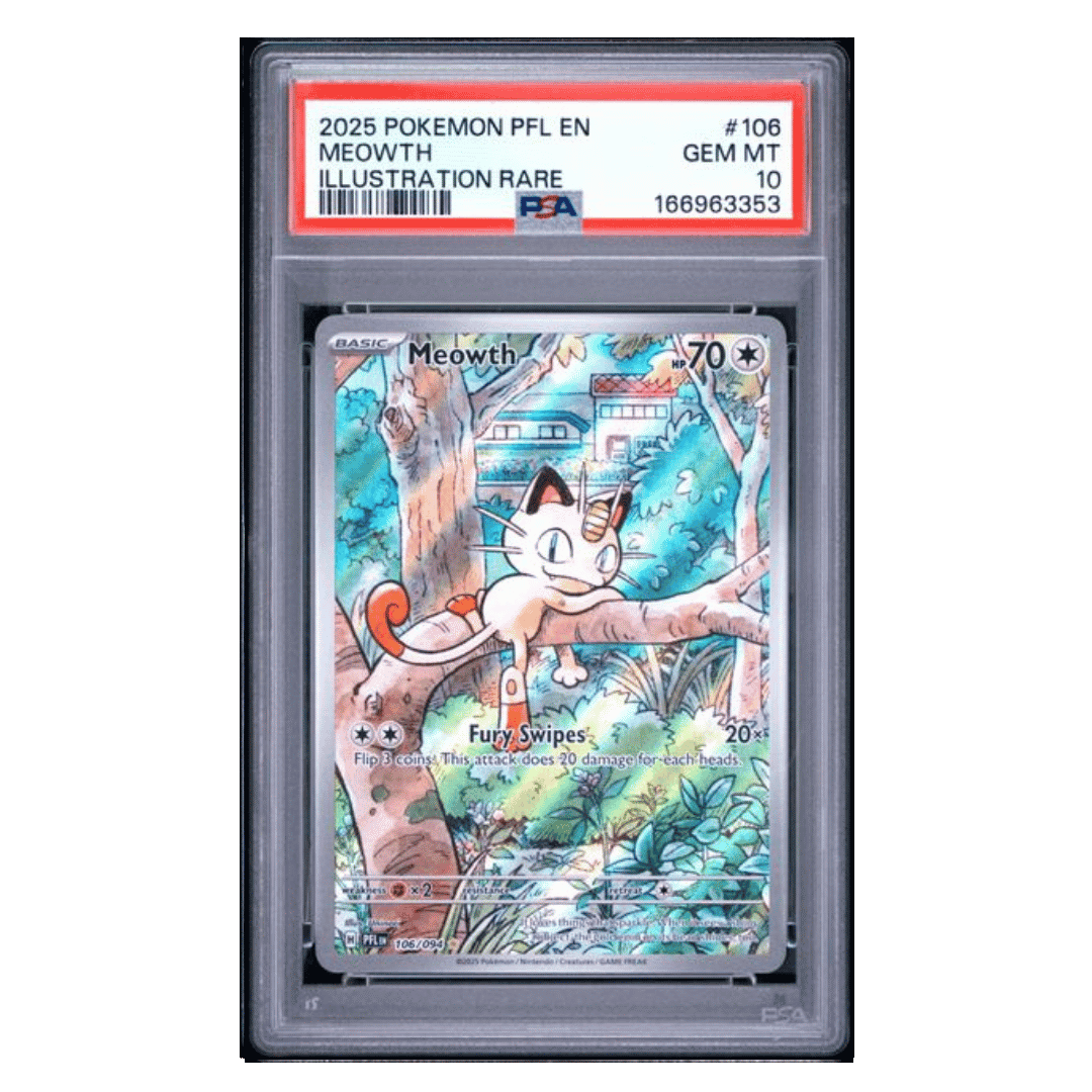 Meowth PSA 10 2025 Pokemon Phantasmal Flames Illustration Rare #106