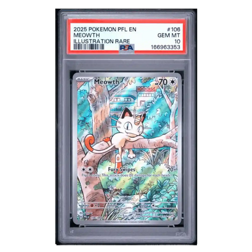 Meowth PSA 10 2025 Pokemon Phantasmal Flames Illustration Rare #106