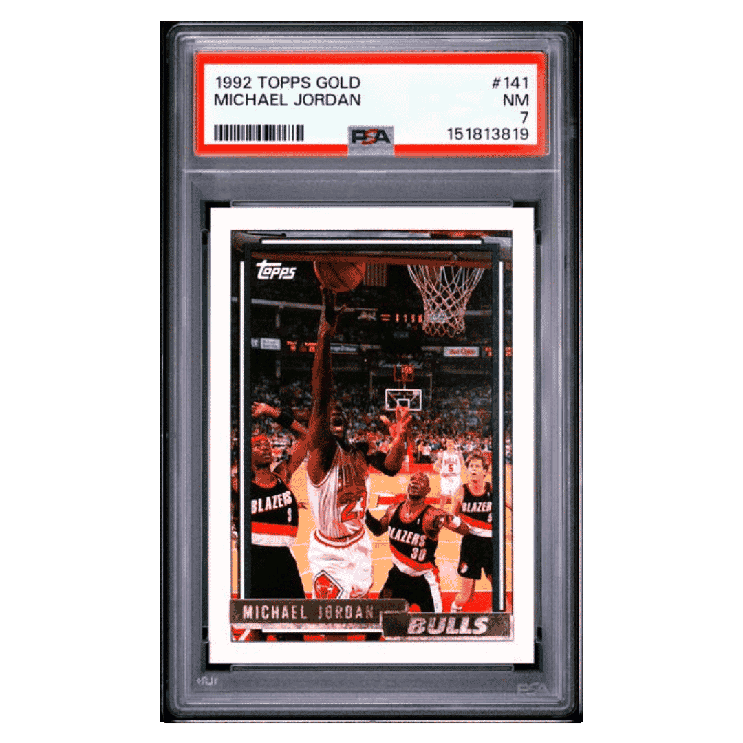 Michael Jordan PSA 7 1992 Topps Gold Card #141 - Front
