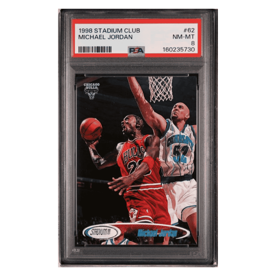 Michael Jordan PSA 8 1998 Topps Stadium Club Card #62 - Front