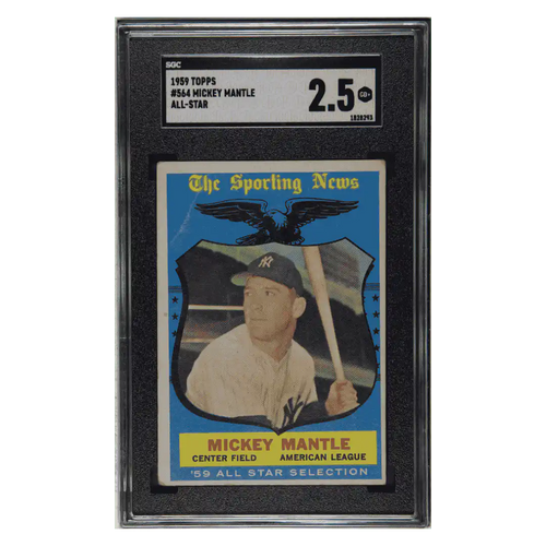 Mickey Mantle SGC 2.5 1959 Topps All-Star Card #564 - Front