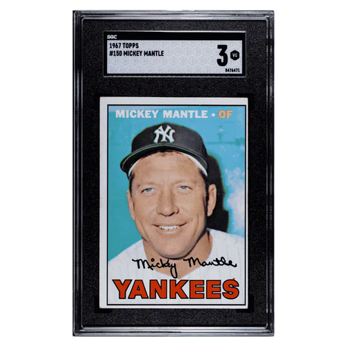 Mickey Mantle SGC 3 1967 Topps Card #150 - Front