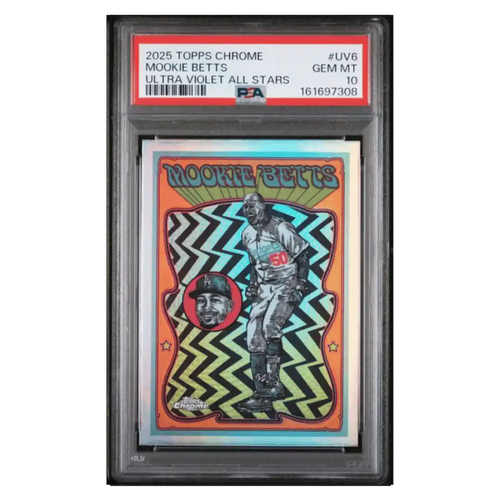 Mookie Betts PSA 10 2025 Topps Chrome Ultra Violet All Stars Case Hit Card #UV6 - Front