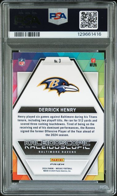 Derrick Henry PSA 10 2024 Panini Mosaic Kaleidoscopic Case Hit Card #3