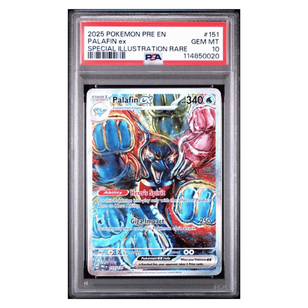 Palafin ex PSA 10 2025 Pokemon Prismatic Evolutions Special Illustration Rare Card #151 - Front