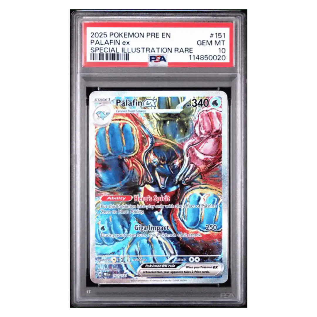 Palafin ex PSA 10 2025 Pokemon Prismatic Evolutions Special Illustration Rare Card #151 - Front