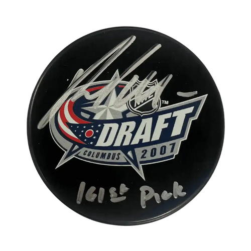 Pat Maroon St. Louis Blues Autographed 2007 NHL Draft Puck with Inscription, JSA COA