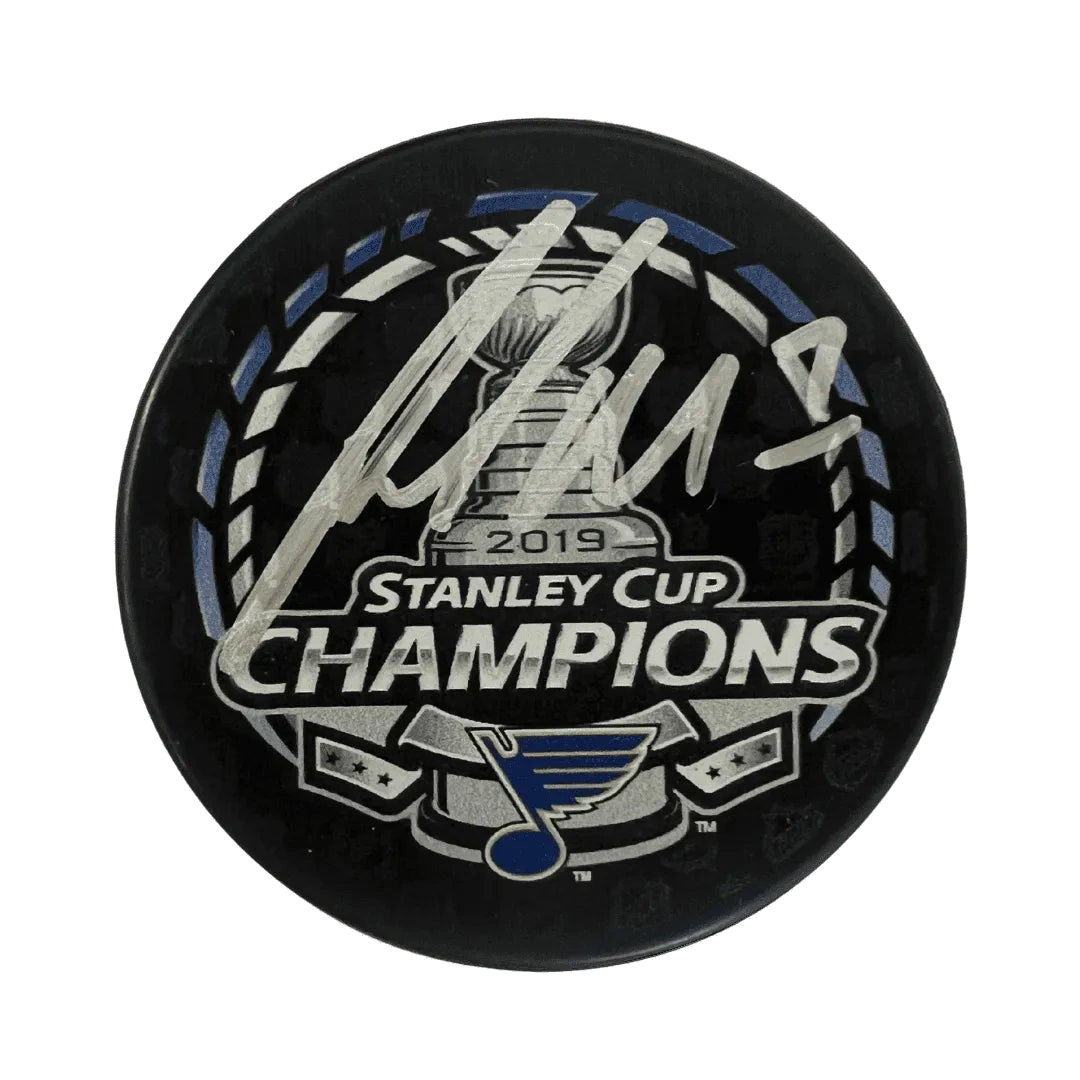 Pat Maroon St. Louis Blues Autographed 2019 Stanley Cup Champions Puck, JSA COA