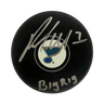 Pat Maroon St. Louis Blues Autographed Logo Puck with Big Rig Inscription, JSA COA