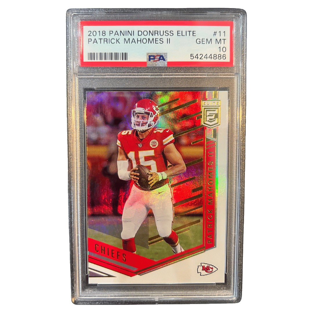 Patrick Mahomes PSA 10 2018 Panini Donruss Elite Card #11 - Front
