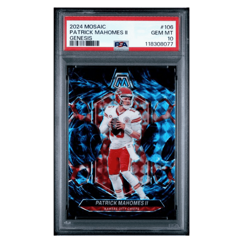 Patrick Mahomes PSA 10 2024 Panini Mosaic Genesis Case Hit Card #106 - Front