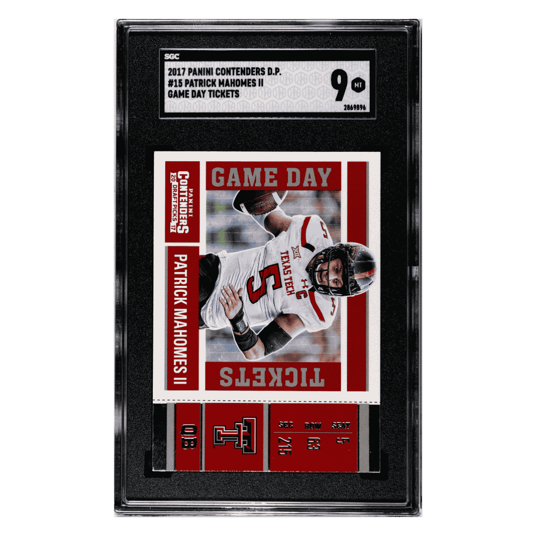 Patrick Mahomes SGC 9 2017 Panini Contenders Draft Picks Game Day Tickets Card #15 - Front