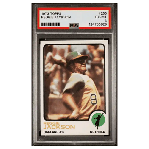 Reggie Jackson PSA 6 1973 Topps Card #255 - Front