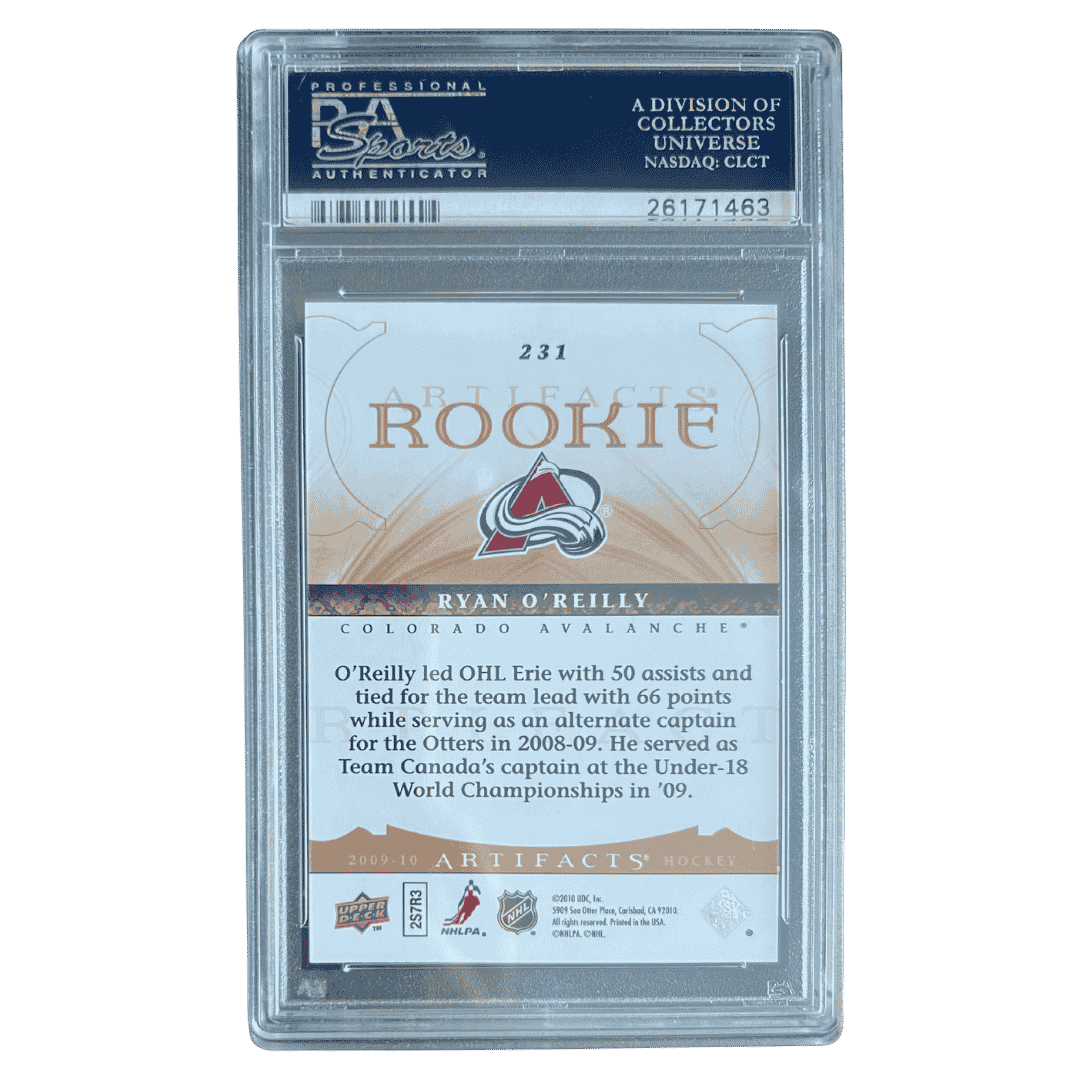 Ryan O'Reilly PSA 10 2009 Upper Deck Artifacts Rookie RC #d/ 699 Card #231 - Back