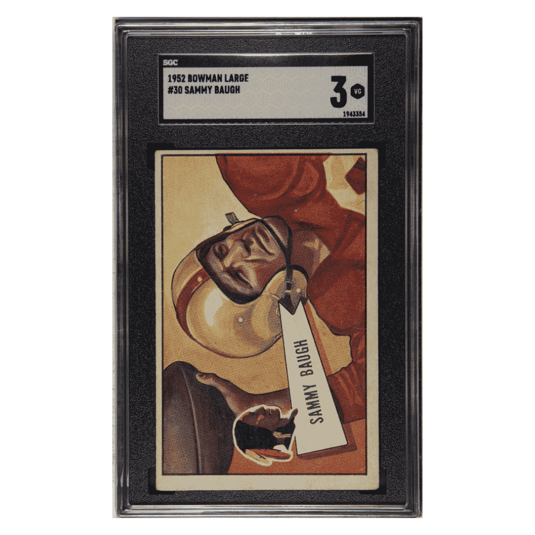 Sammy Baugh SGC 3 1952 Bowman Large Card #30 - Front