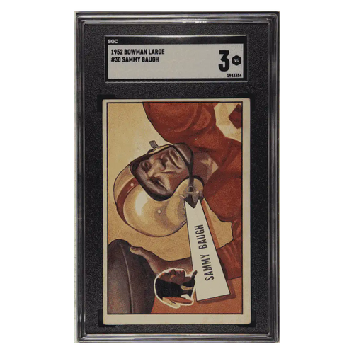 Sammy Baugh SGC 3 1952 Bowman Large Card #30 - Front