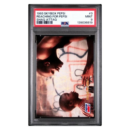 Reaching for Pepsi PSA 9 1993 Skybox Pepsi Shaq Attack Card #3 - Front